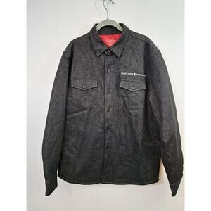 Death Wish Coffee Men's Black Denim Lined Jacket In Size Medium